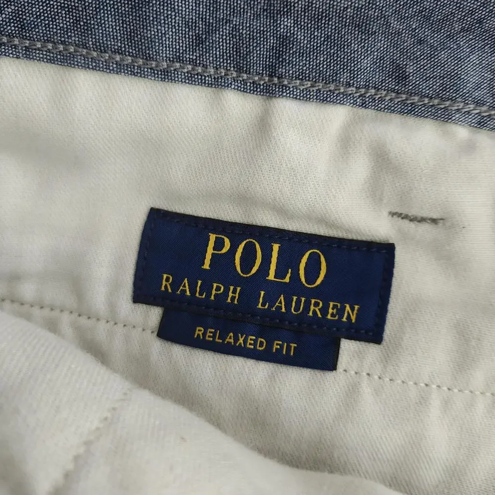 Polo Ralph Lauren Chino Shorts Mens 40 Beige Relaxed Fit Cotton Pockets Casual